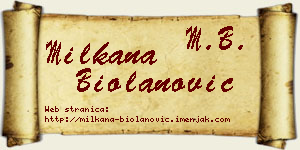 Milkana Biolanović vizit kartica